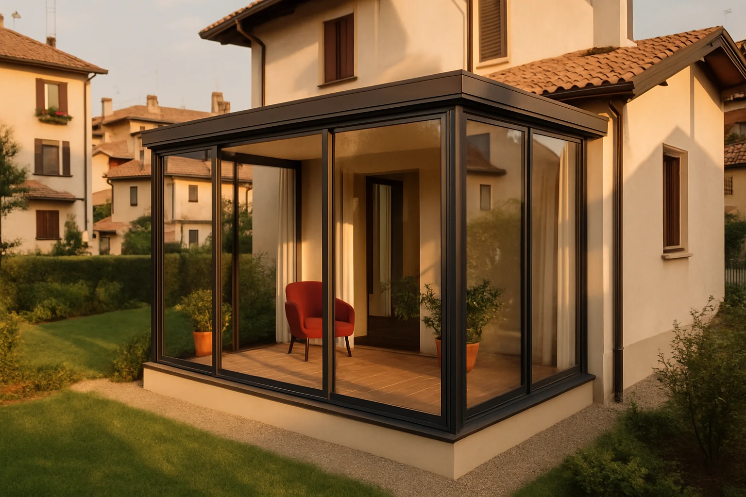 verande vetrate a Pavia (PV) — riferimento progettuale Pentaserramenti