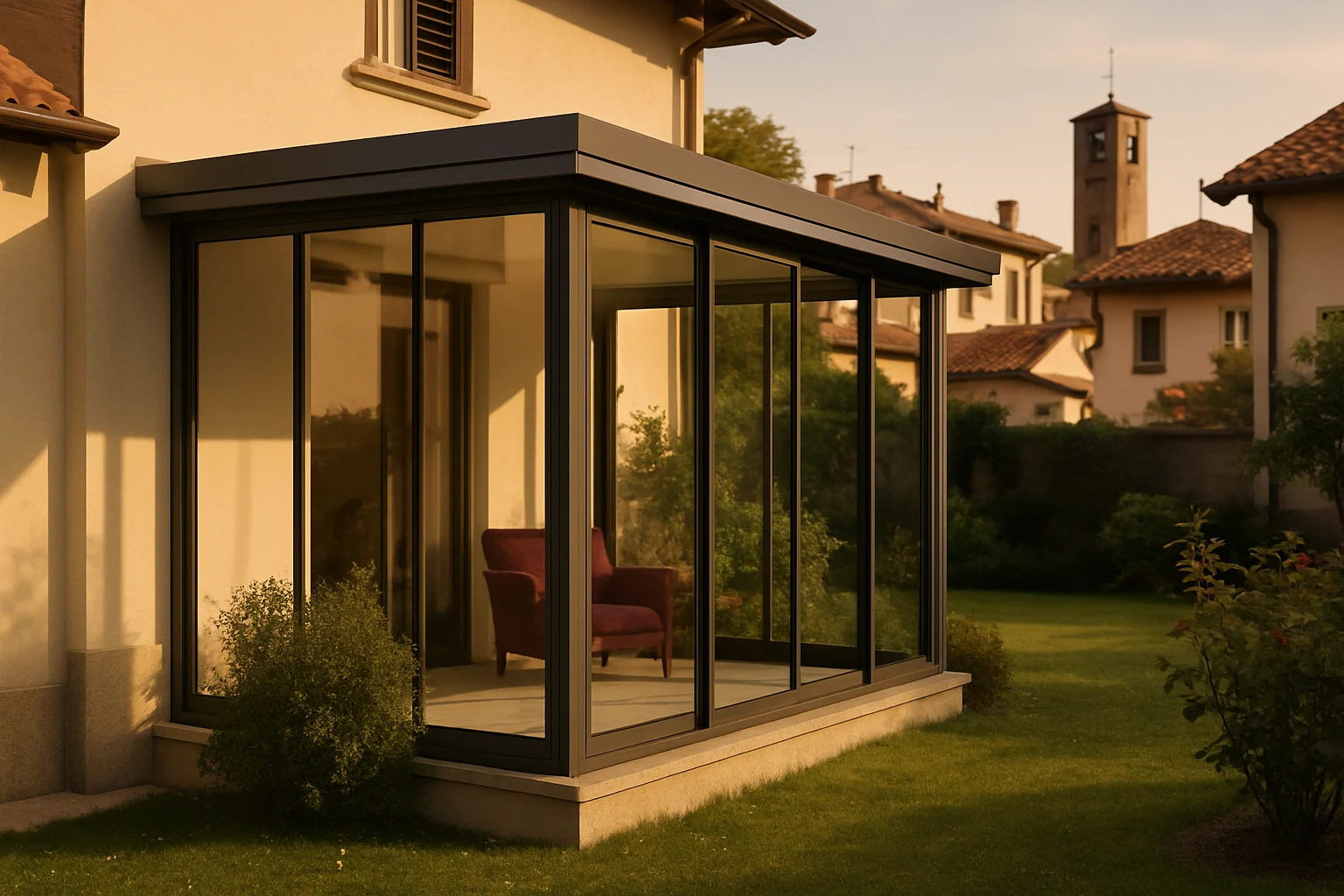 verande vetrate a Vigevano (PV) — riferimento progettuale Pentaserramenti